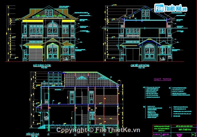 Đồ án,đồ án biệt thự,thiết kế mẫu biệt thự,bản vẽ biệt thự 2 tầng